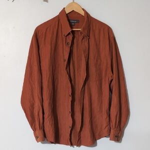 Croft & Barrow Burnt Orange Button-Up Corduroy Shirt